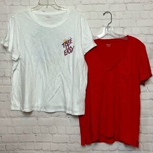 TWO Size XL Short Sleeve Cotton Tees